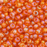 11/0 Preciosa Seed Beads Transparent Orange AB #34949